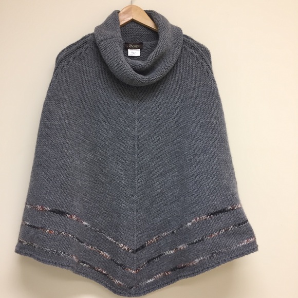 Iperico Sweaters - Iperico Poncho Gray cowl neck One Size